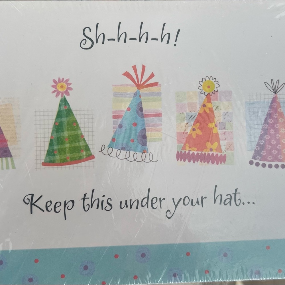 Surprise, party invitations, and envelopes